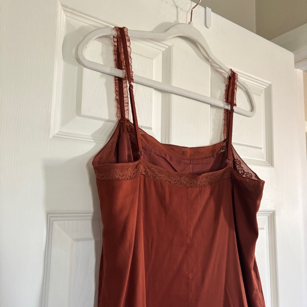 Reformation Cleodora Dress Size 8 Brown Fig Jam Lace Slip On - Picture 8 of 10